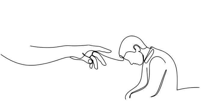 The creation of adam a minimalist line art interpretation