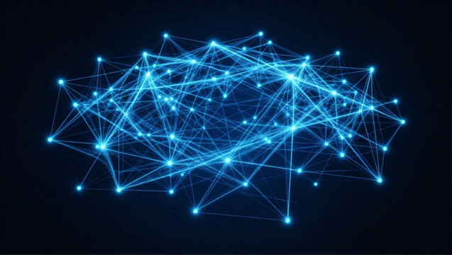 Data Network Background, digital network connections, glowing nodes and lines, global data flow, dark tech background, neon blue theme, high resolution, 4K, light, star, design, blue, backgrounds, wal