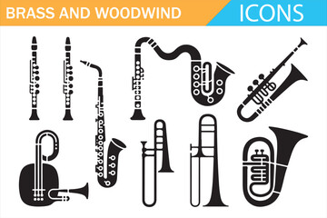 Fototapeta premium Orchestra Instrument Symbols for Web and Print Design