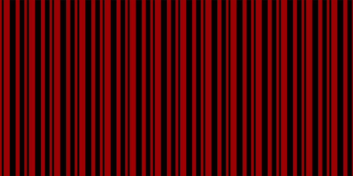 Striped Bright Red Black pattern texture. Seamless Vector stripe pattern. Vertical parallel stripes. For Wallpaper wrapping fashion fabric. Red Textile swatch Abstract Colorful geometric background