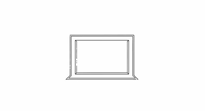 Minimalist sketch of a rectangular electronic device with a stand