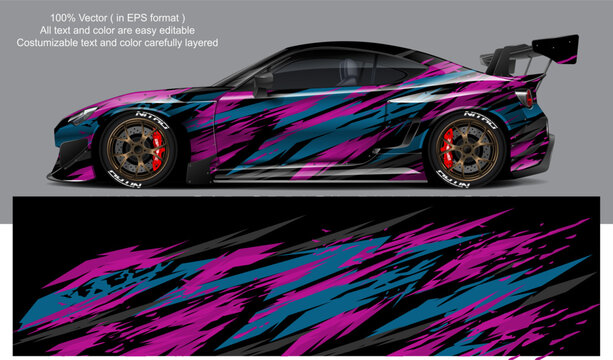 car livery graphic vector. abstract grunge background design for vehicle vinyl wrap and car branding