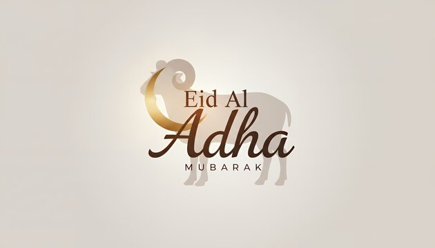 Eid al-Adha: A beautifully designed image features a minimalist representation of a ram alongside elegant calligraphy, celebrating the joyous occasion of Eid al-Adha.