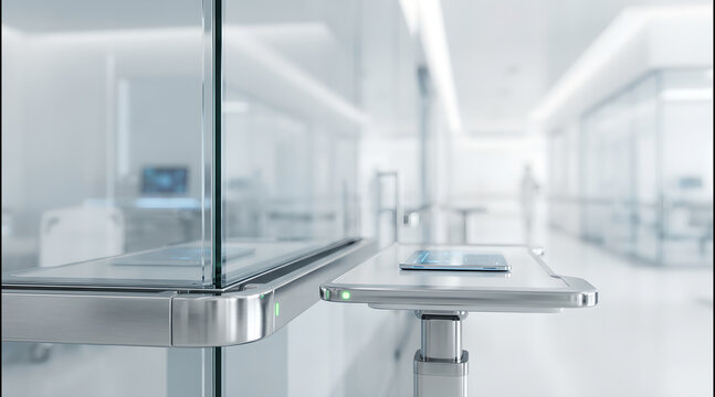 Radiant ethereal hospital studio with minimalist architectural l