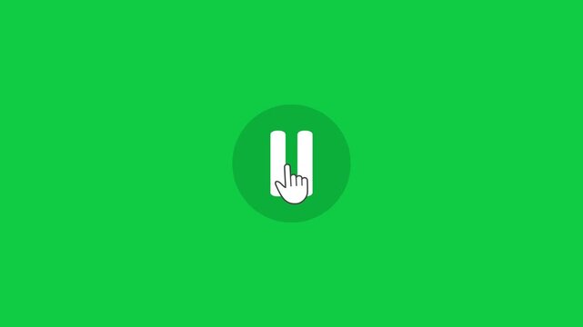 Pause and play button animation on a green screen background.