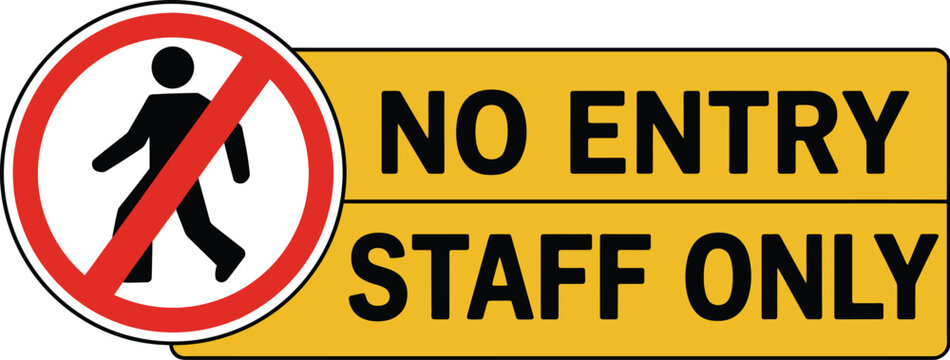 Staff only sign vector, clear no entry sign for restricted areas in offices factories and public spaces promoting security control and safety design.