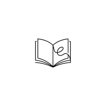 An open book with a letter on a plain background