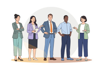 Obraz premium Group of professional business people standing together in a row
