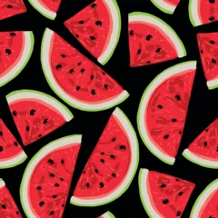 Red Watermelons, Decorative seamless pattern. Repeating background. Tileable wallpaper print. © MalyskaStudio