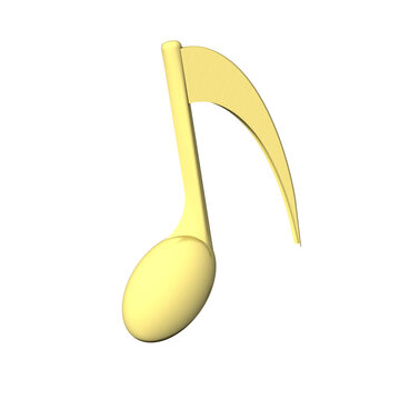 Png; Trasparente. Nota musicale dorata, isolata su sfondo trasparente