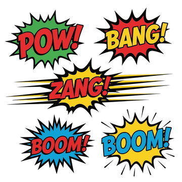 Superhero Comic Book Sound Effects - Pow, Bang, Boom, Zang!