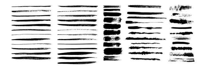 Set of Brush strokes text boxes, Paintbrush Grunge design elements, Hand drawn Grunge texture, Horizontal, Lines, vector illustrator © Zainabun