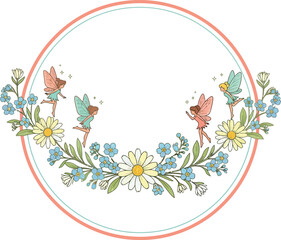 Fototapeta premium Spring floral frame with birds and butterflies vector illustration for a greeting card design
