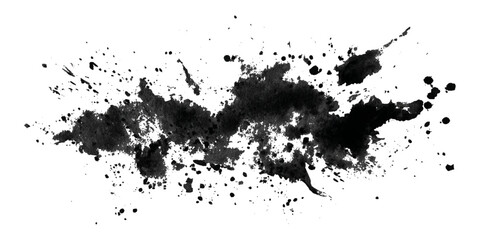 Fototapeta premium Abstract black grunge ink paint splatter splash brushstroke texture background.