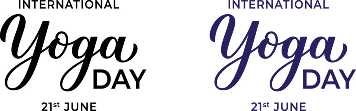 International yoga day calligraphy celebrating wellness and mindfulness