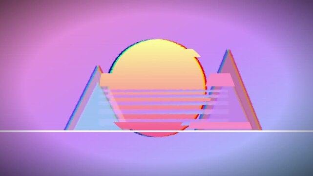 Glitchy Retro Geometric Animation with Distortion