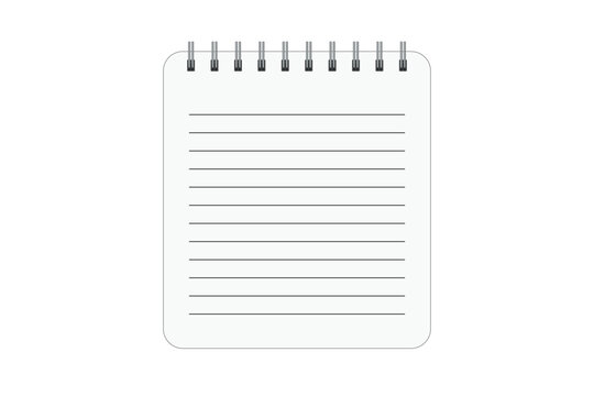 Simple spiral-bound notepad illustration on transparent background
