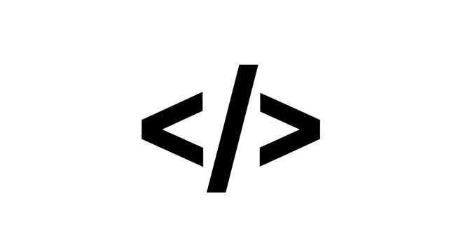 Closeup of code symbol bracket.