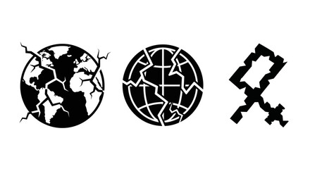Black globe and venus symbol icons. © STOCK MANIA