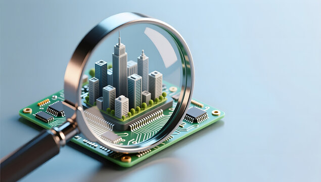 AI Digital Smart City Tech Exploration 3D Art