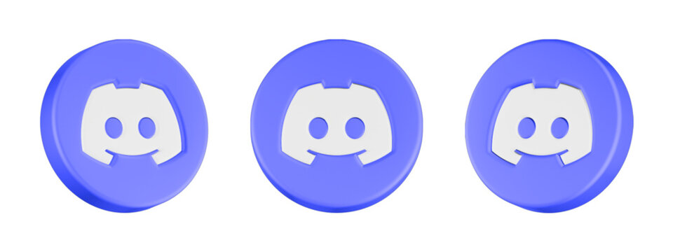3D rendered Discord logos