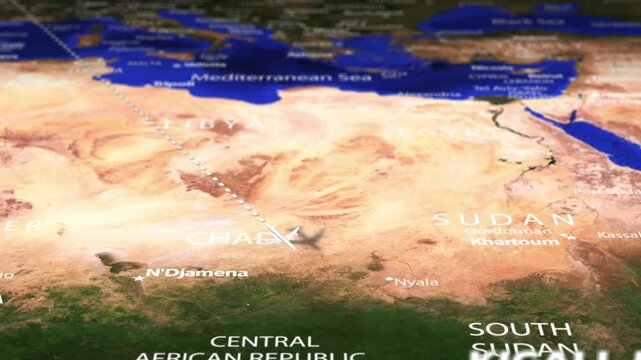 Flight From Paris FRANCE to Kigali RWANDA with flag pins