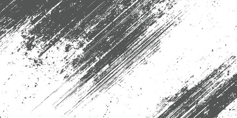 Abstract grunge texture background with diagonal scratch marks and distressed lines on a gray surface, rough worn metal or concrete texture, monochrome minimal design, high-detail scratches vector. © VISION BLOOM