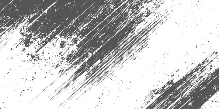 Abstract grunge texture background with diagonal scratch marks and distressed lines on a gray surface, rough worn metal or concrete texture, monochrome minimal design, high-detail scratches vector.