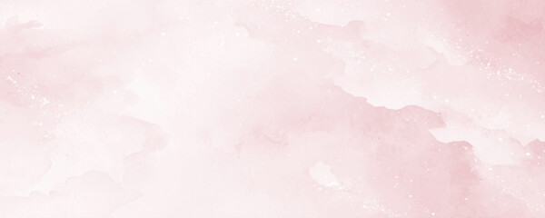 Fototapeta premium Soft pink watercolor cloud background, pastel blush gradient, dreamy mist texture, airy abstract aesthetic, subtle paper grain, elegant minimal design, light romantic atmosphere. hand paint watercolor