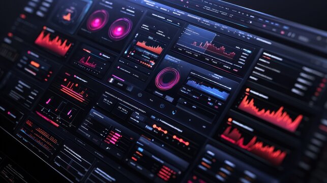 Digital dashboard, data display, modern interface