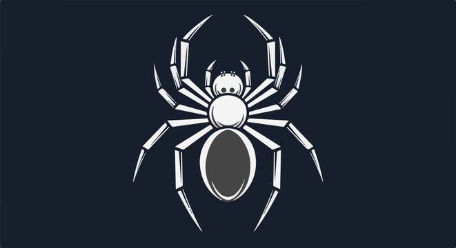 Stylized arachnid illustration with sharp legs against dark background