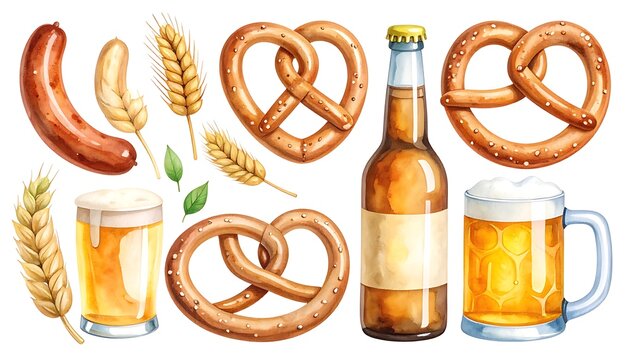 German beer and food Oktoberfest celebration.