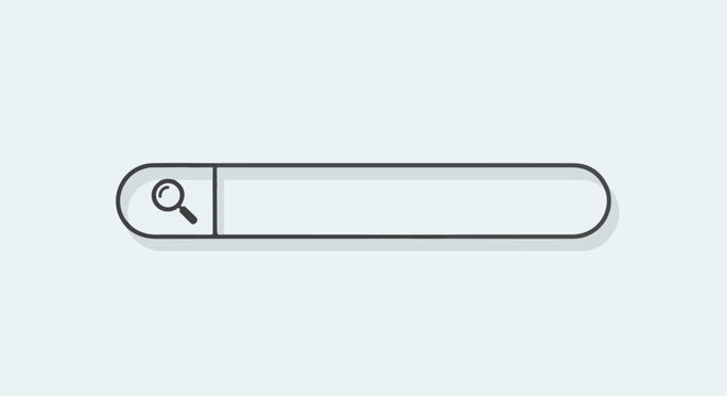 Simple, minimalist search bar icon with a magnifying glass