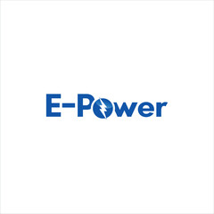 Fototapeta premium E-Power Logo with Globe Symbol – Modern Energy Technology Branding Concept