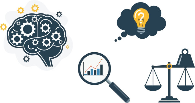 Brainstorming, Analytics, and Decision Making Concept