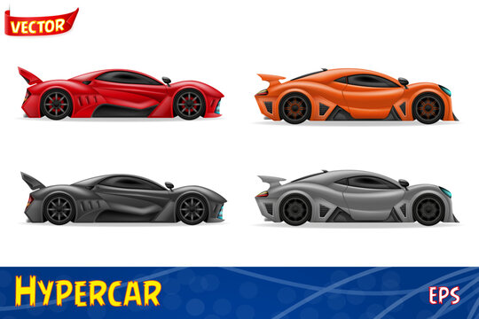 sport hyper super car set icons vector illustration