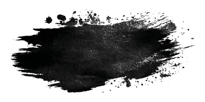 Black abstract grunge ink splatter splash texture with brushstroke stains artistic and vintage distressed background design.