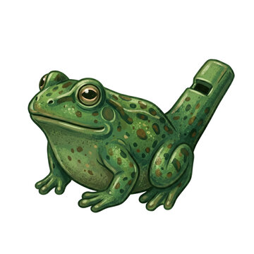 raditional Mexican clay frog whistle with hand-painted details