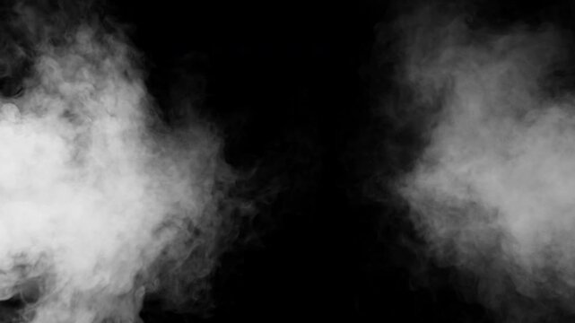 Part 1 Soft white smoke drifting from both sides to center on transparent background 4K