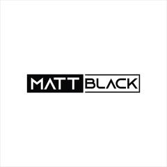 Fototapeta premium Minimalist Matt Black Typography Logo Design on Clean Background