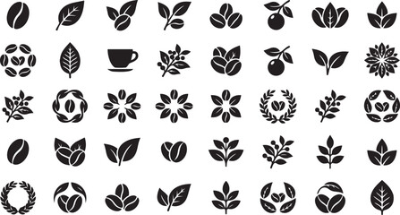 Obraz premium Geometric cow head icons in various artistic styles.