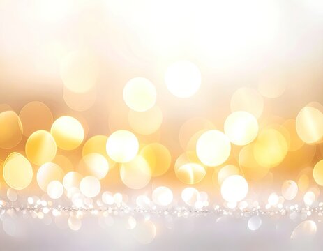 A shimmering golden bokeh effect creates a soft and ethereal background.