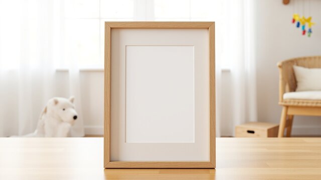 Wooden frame with blank canvas, perfect for creative minds.
