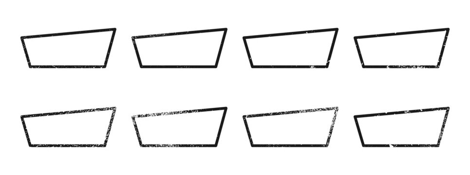 Set of grunge borders in trapezoid form