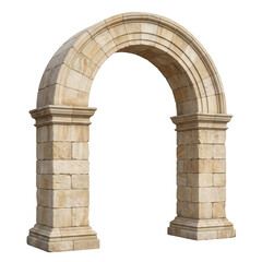 Obraz premium Classical stone archway architectural element isolated on transparent background