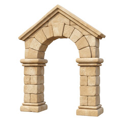 Obraz premium Classic stone archway architectural element isolated on transparent background