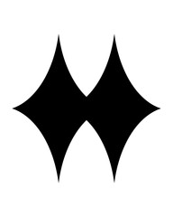 Fototapeta premium Bold black abstract geometric symbol; a sleek modern design emblem conveying strength, precision, and iconic visual identity. Perfect for modern branding and impactful graphic design