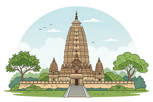 Mahabodhi Temple Bodh Gaya vector