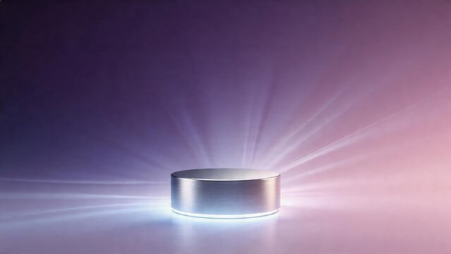 Metallic pedestal with light rays