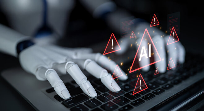 Futuristic artificial intelligence concept depicting AI hallucination, processing errors, and generating misinformation. Represents the risks of unreliable algorithms and model collapse. Corpus
